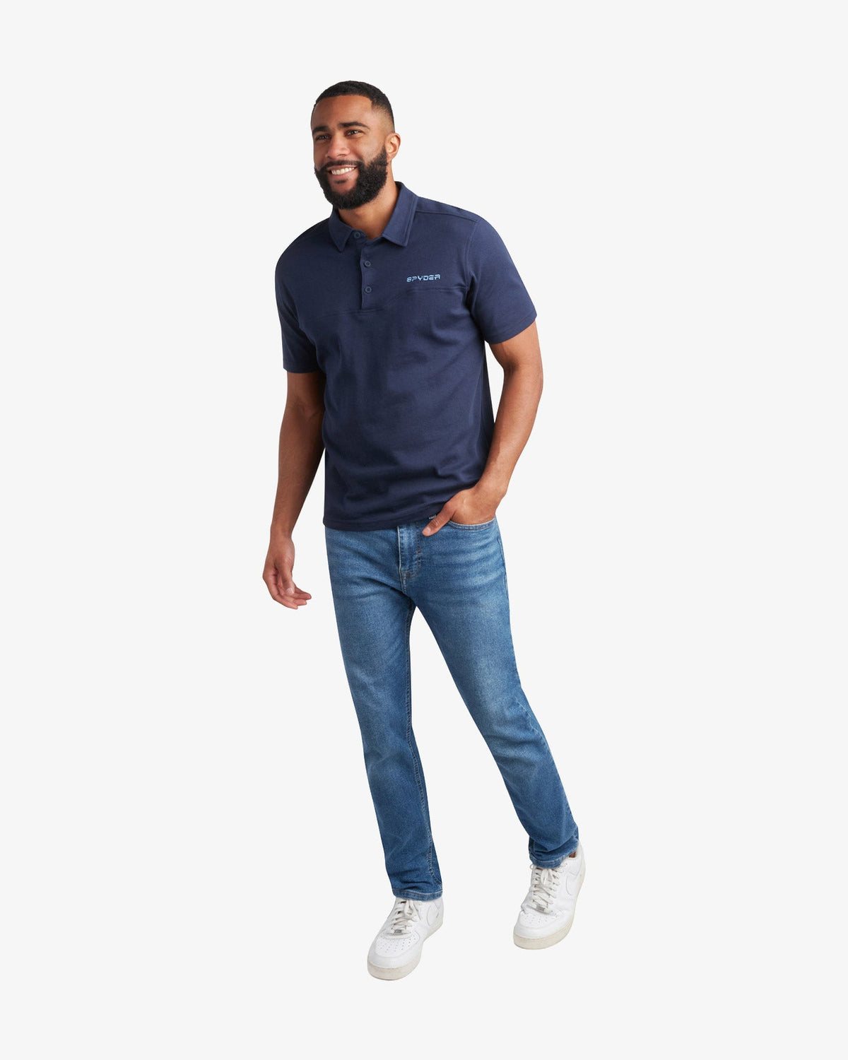 Men's Short Sleeve Interlock Polo - Navy | Spyder Tops