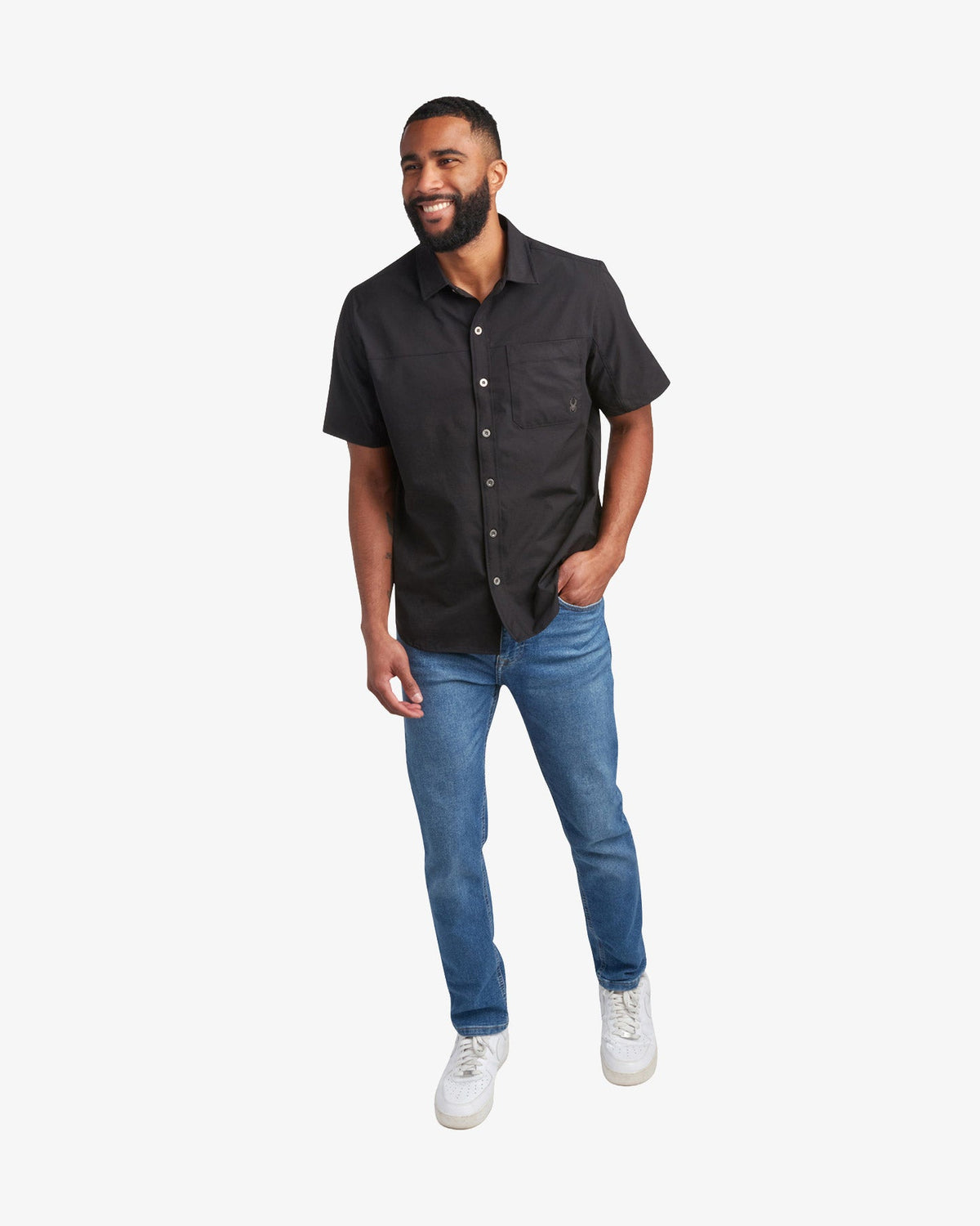 Men's Short Sleeve Ripstop Polo - Black | Spyder Tops