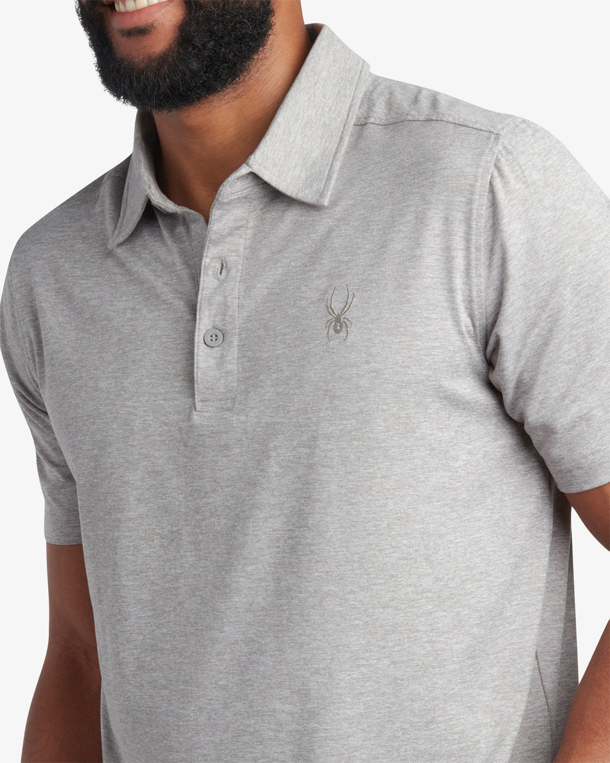 Men's Short Sleeve Jersey Polo - Heather Gray | Spyder Tops