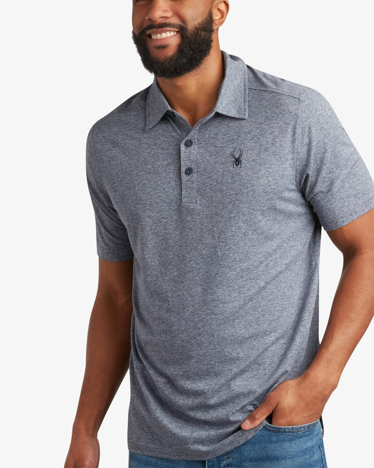 Men's Short Sleeve Jersey Polo - Navy | Spyder Tops