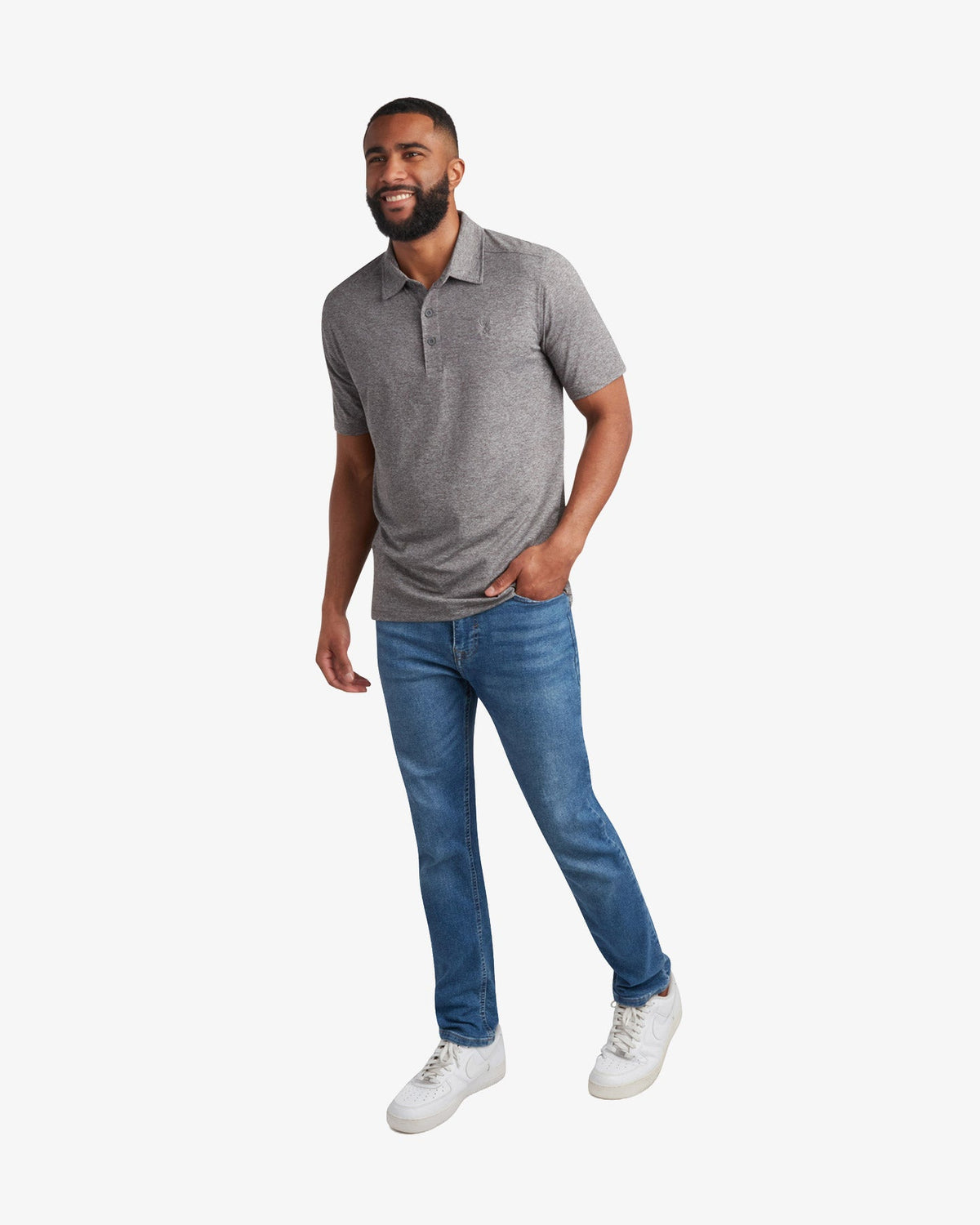Men's Short Sleeve Jersey Polo - Charcoal | Spyder Tops