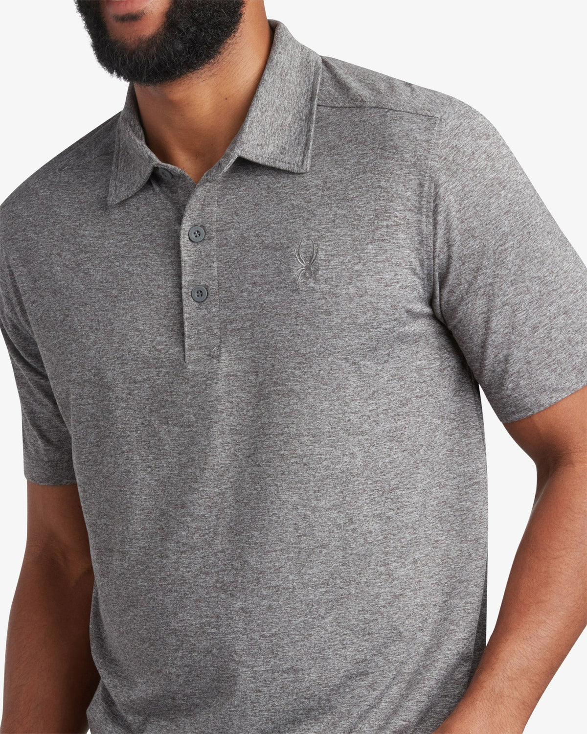 Men's Short Sleeve Jersey Polo - Charcoal | Spyder Tops