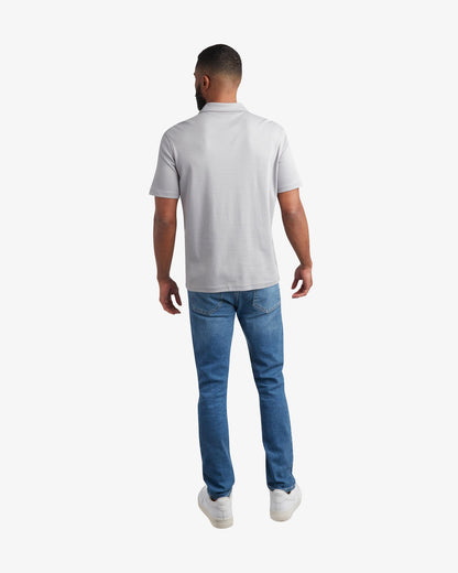 Men's Short Sleeve Interlock Polo - Pewter | Spyder Tops
