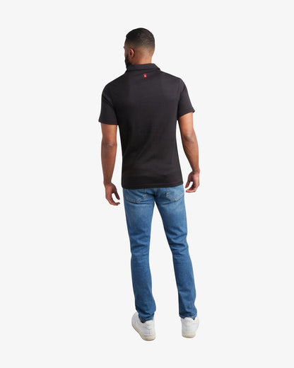 Men's Short Sleeve Color Block Polo - Black | Spyder Tops