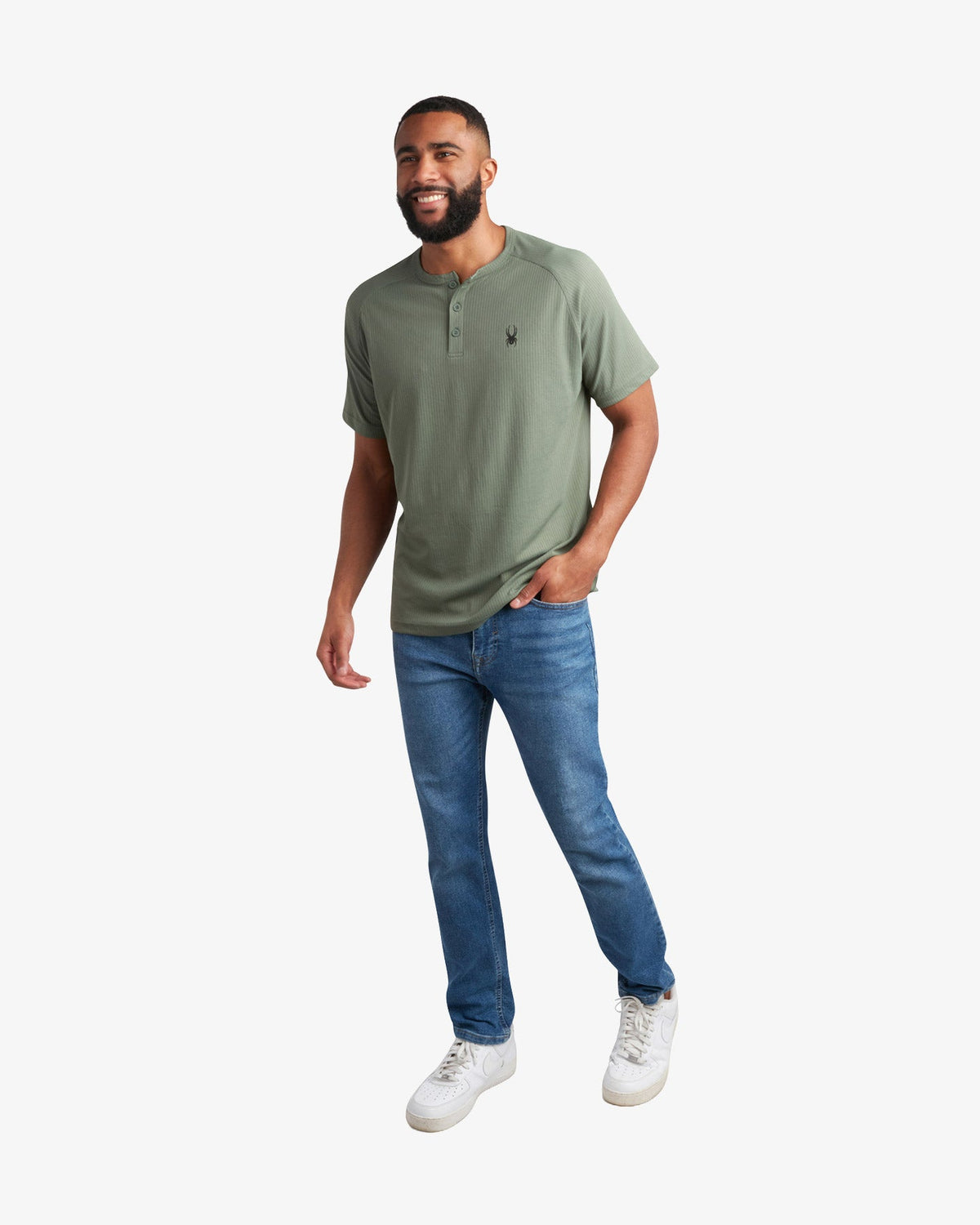 Men's Short Sleeve Henley - Spruce Green | Spyder Tops