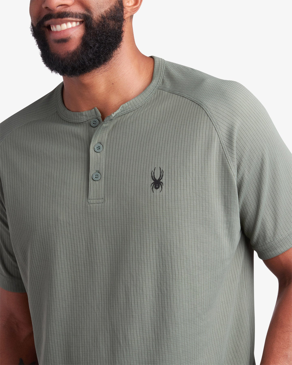 Men's Short Sleeve Henley - Spruce Green | Spyder Tops