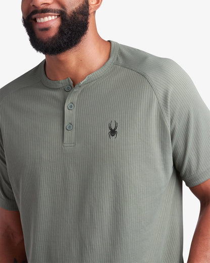 Men's Short Sleeve Henley - Spruce Green | Spyder Tops