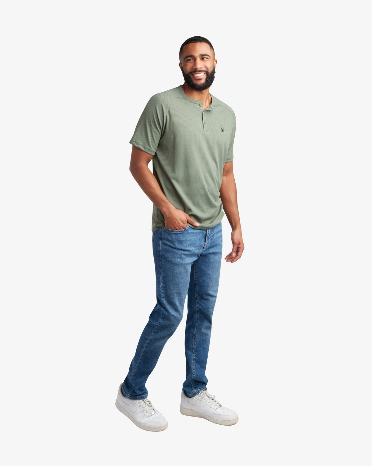 Men's Short Sleeve Henley - Spruce Green | Spyder Tops