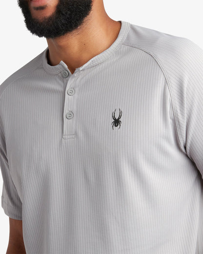 Men's Short Sleeve Henley - Pewter | Spyder Tops