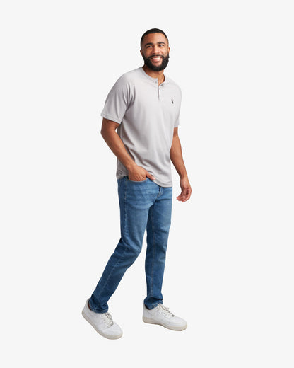 Men's Short Sleeve Henley - Pewter | Spyder Tops