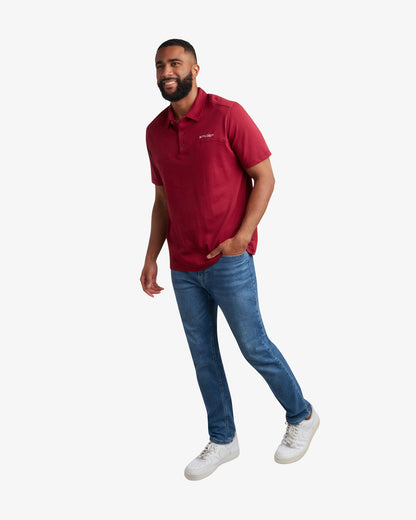 Men's Short Sleeve Interlock Polo - Redwood | Spyder Tops