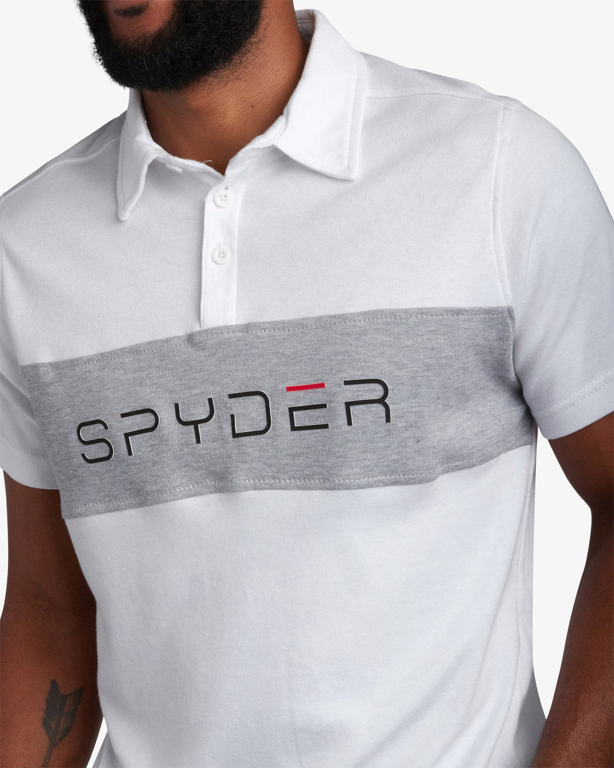 Men's Short Sleeve Color Block Polo - White | Spyder Tops