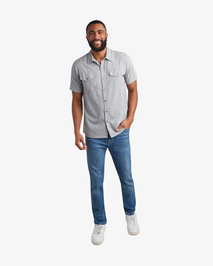 Men's Short Sleeve Check Polo - Gray | Spyder Tops