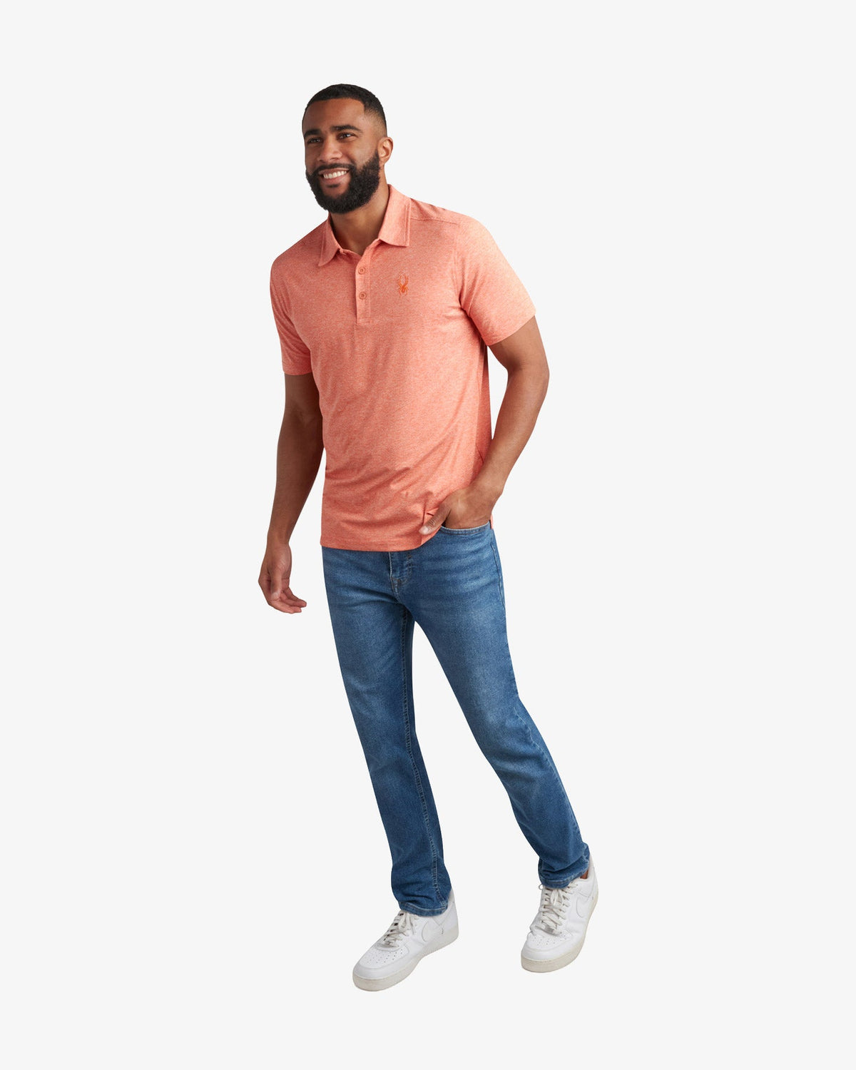Men's Short Sleeve Jersey Polo - Burnt Orange | Spyder Tops