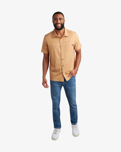 Men's Short Sleeve Mini Stripe Polo - Carmel | Spyder Tops