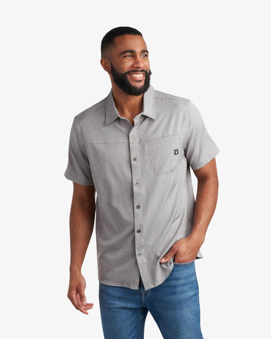 Men's Short Sleeve Mini Stripe Polo - Gray | Spyder Tops