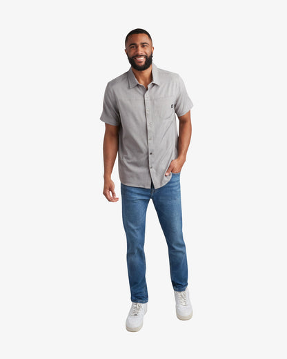 Men's Short Sleeve Mini Stripe Polo - Gray | Spyder Tops