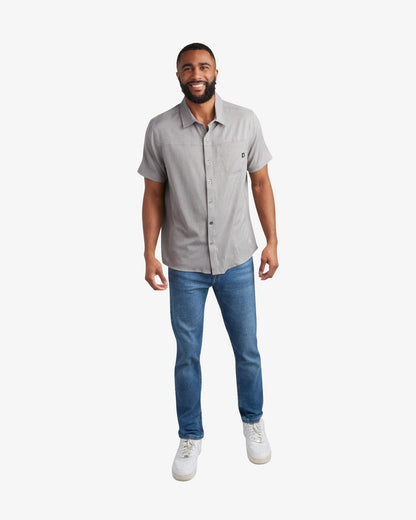 Men's Short Sleeve Mini Stripe Polo - Gray | Spyder Tops