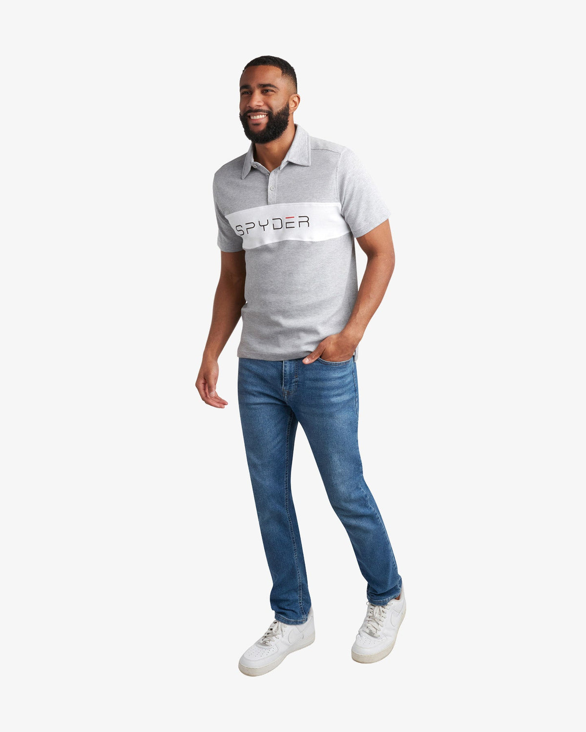 Men's Short Sleeve Color Block - Heather Gray | Spyder Tops