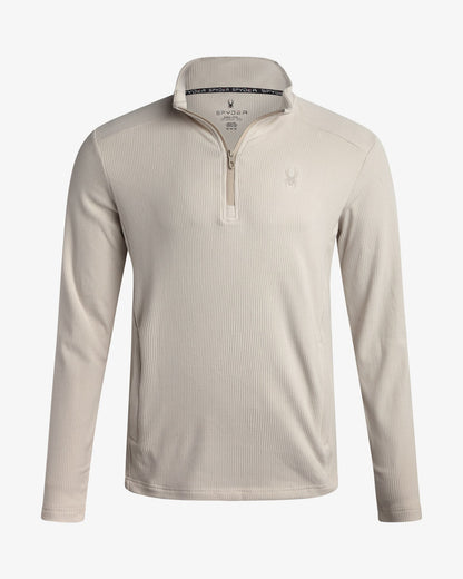 Men's Corduroy Double Knit Quarter Zip - Bone | Spyder Sweatshirt