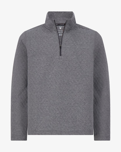Men's Diamond Quilt Quarter Zip - Gray | Spyder Sweatshirt