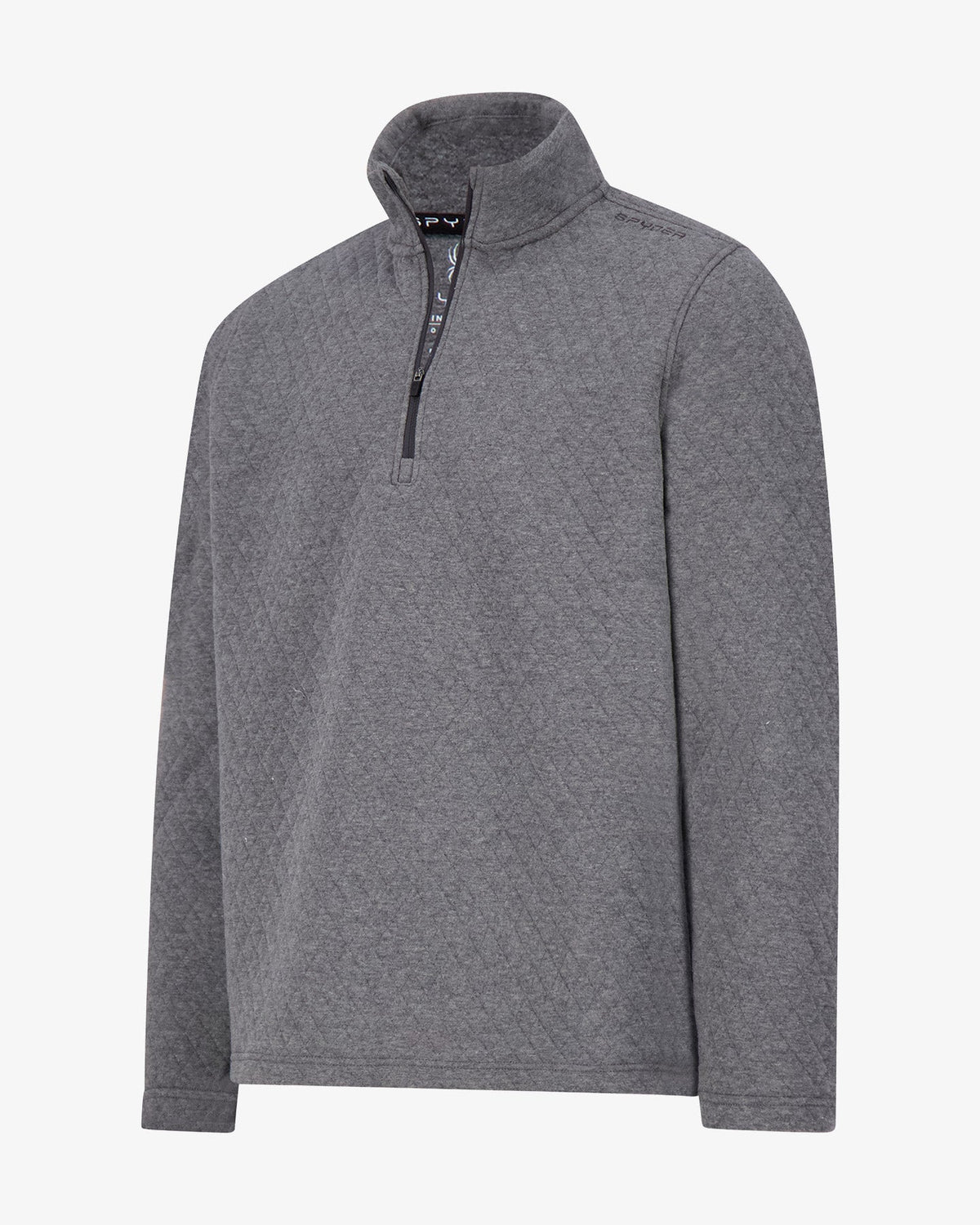 Men's Diamond Quilt Quarter Zip - Gray | Spyder Sweatshirt