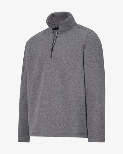 Men's Diamond Quilt Quarter Zip - Gray | Spyder Sweatshirt