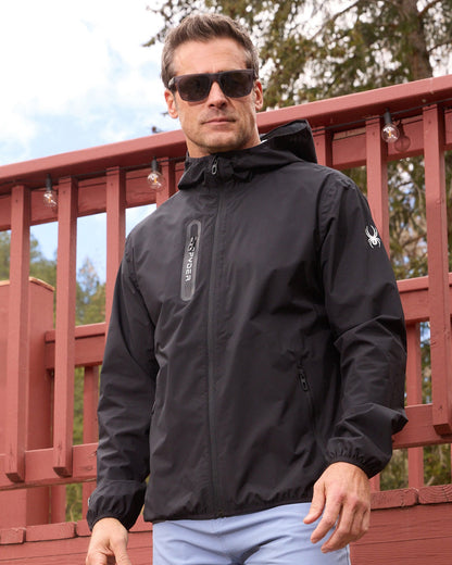 Men's Mountain Mist Rain Jacket - Black | Spyder Jackets
