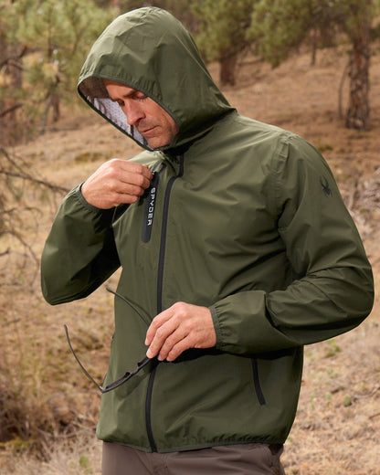 Men's Mountain Mist Rain Jacket - Olive | Spyder Jackets