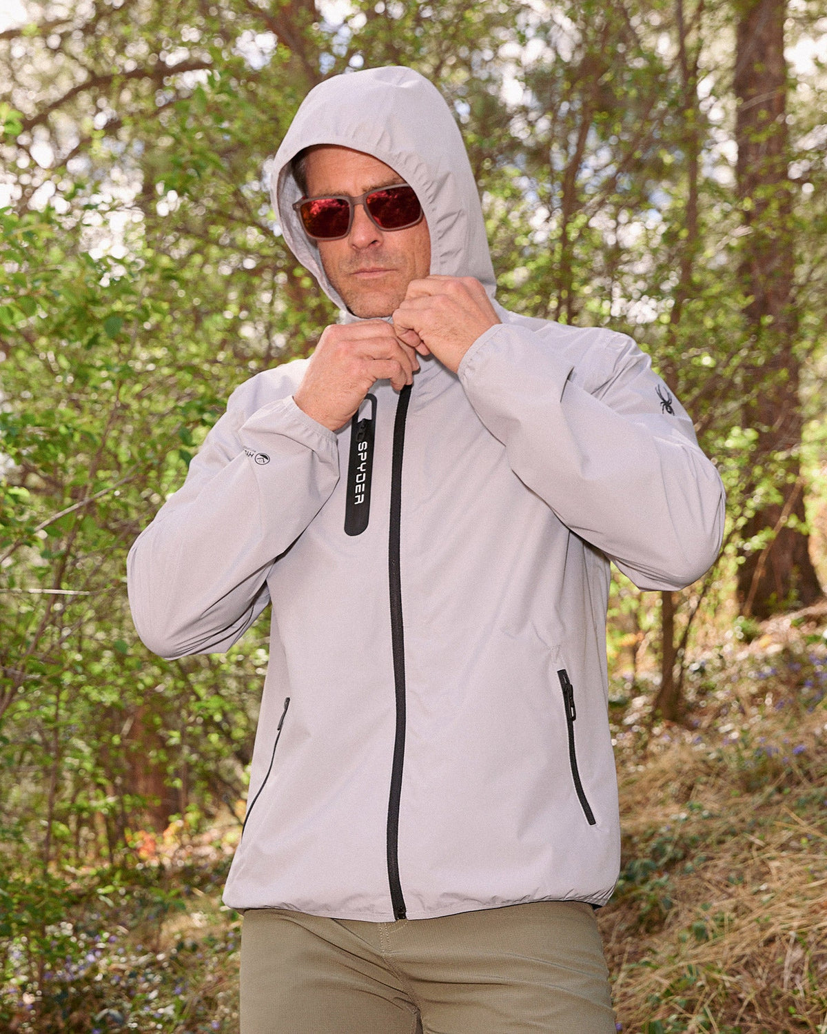 Men's Mountain Mist Rain Jacket - Pewter | Spyder Jackets