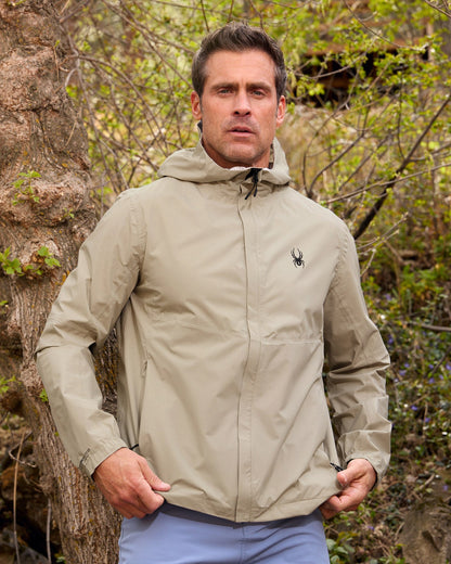 Men's Cloudy Day Rain Jacket - Stone | Spyder Jackets