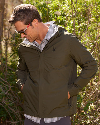 Men's Cloudy Day Rain Jacket - Olive | Spyder Jackets