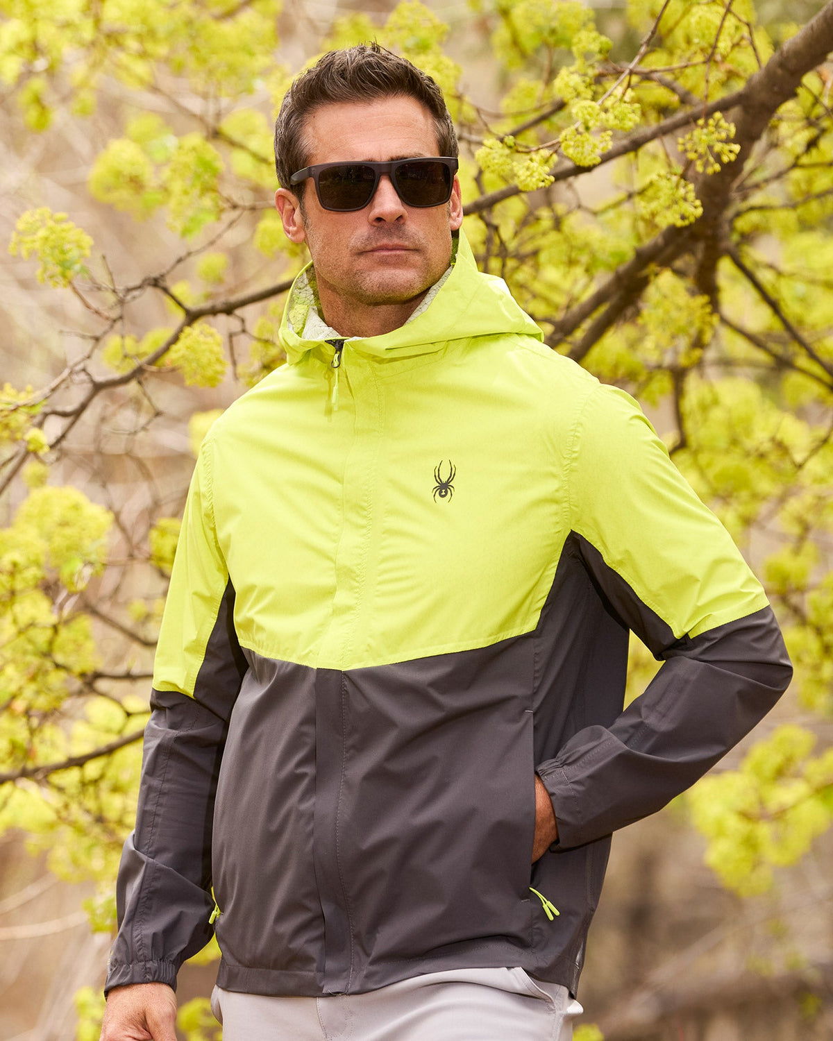 Men's Cloudy Day Rain Jacket - Lime | Spyder Jackets