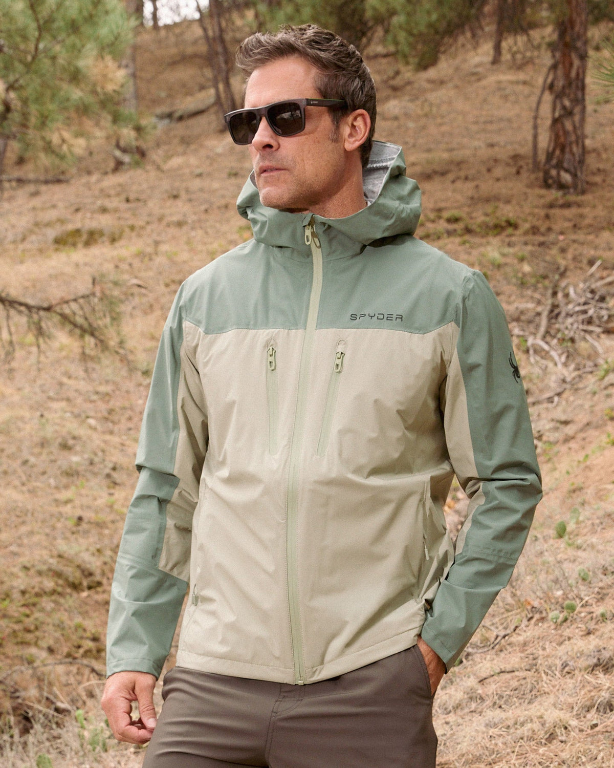 Men's Overcast Rain Jacket - Spruce Green | Spyder Jackets