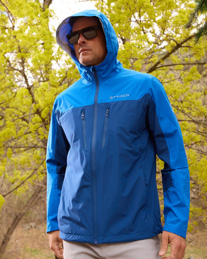 Men's Overcast Rain Jacket - Royal Blue | Spyder Jackets