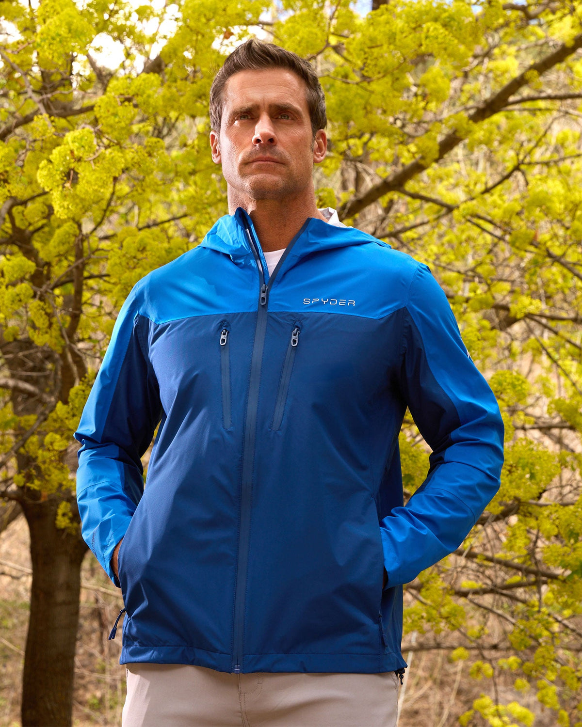 Men's Overcast Rain Jacket - Royal Blue | Spyder Jackets