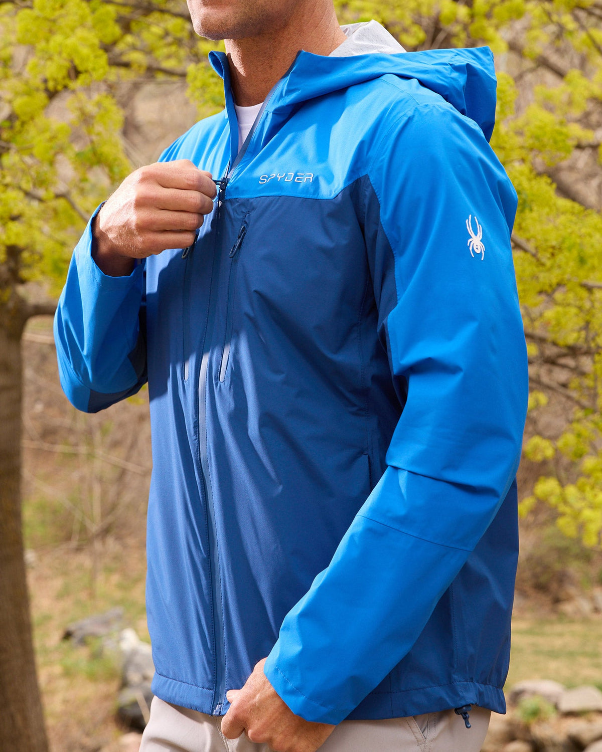 Men's Overcast Rain Jacket - Royal Blue | Spyder Jackets