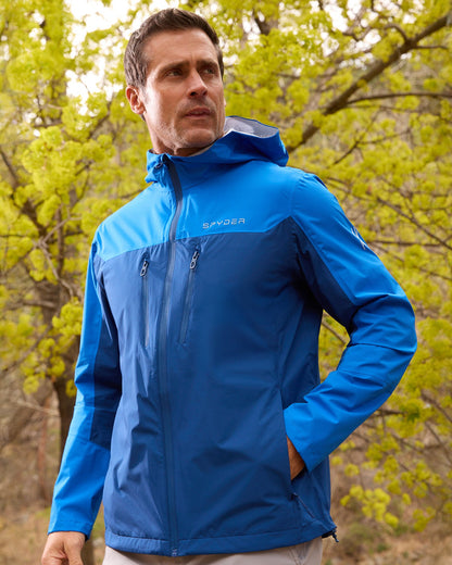 Men's Overcast Rain Jacket - Royal Blue | Spyder Jackets