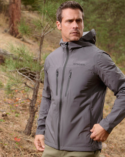 Men's Overcast Rain Jacket - Polar | Spyder Jackets