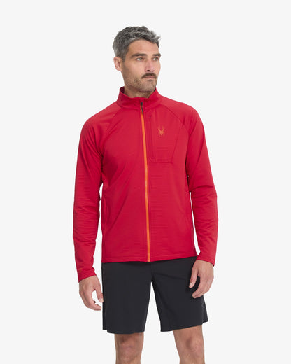 Men's GridWeb™ Fleece - Spyder Red | Spyder Jackets|Midlayers