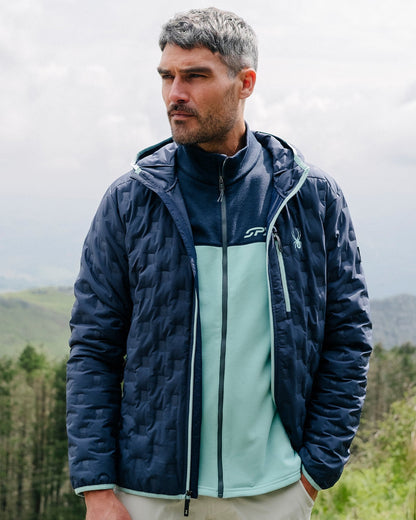 Men's Zenith Hooded Down Jacket - True Navy | Spyder Jackets