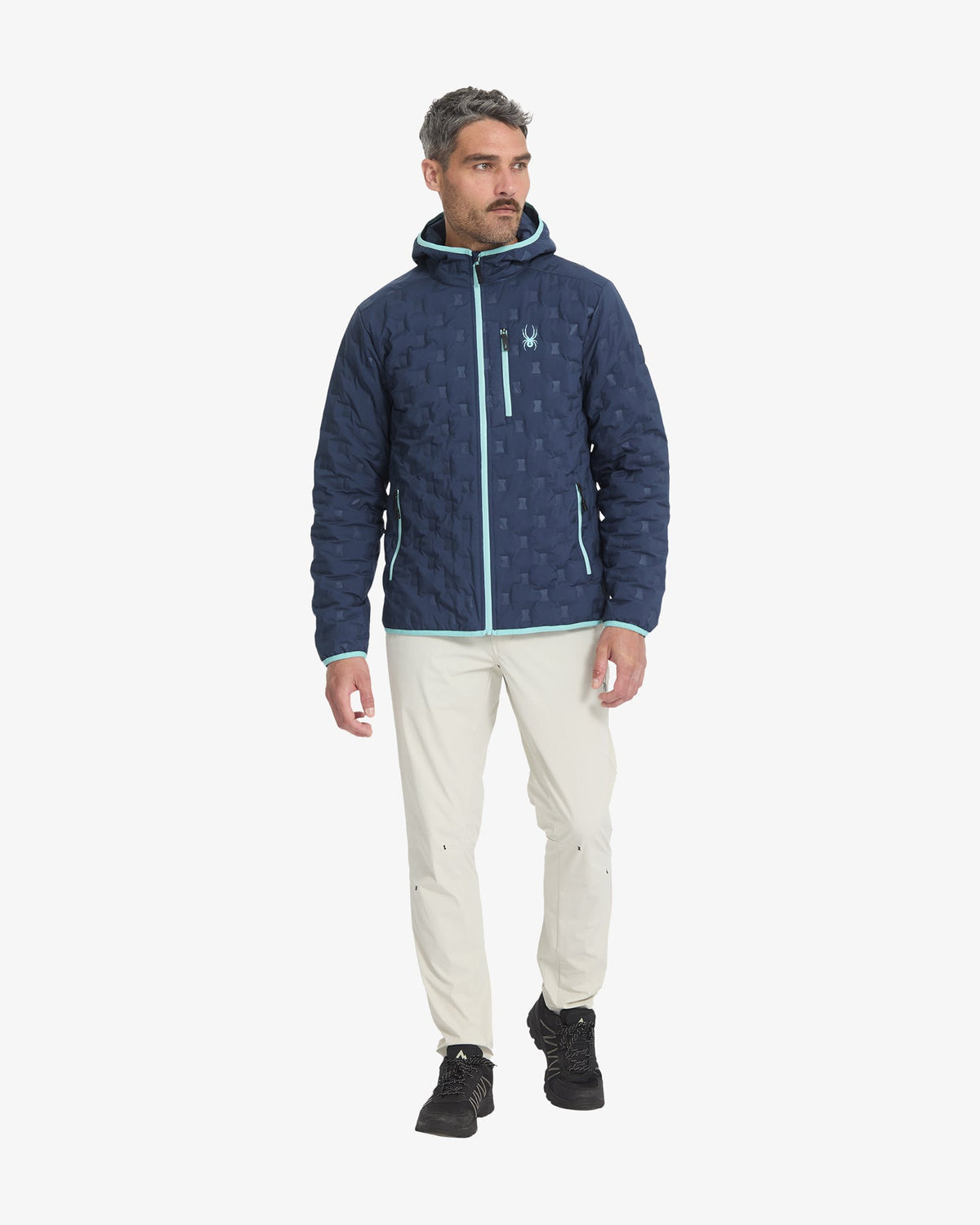 Men's Zenith Hooded Down Jacket - True Navy | Spyder Jackets