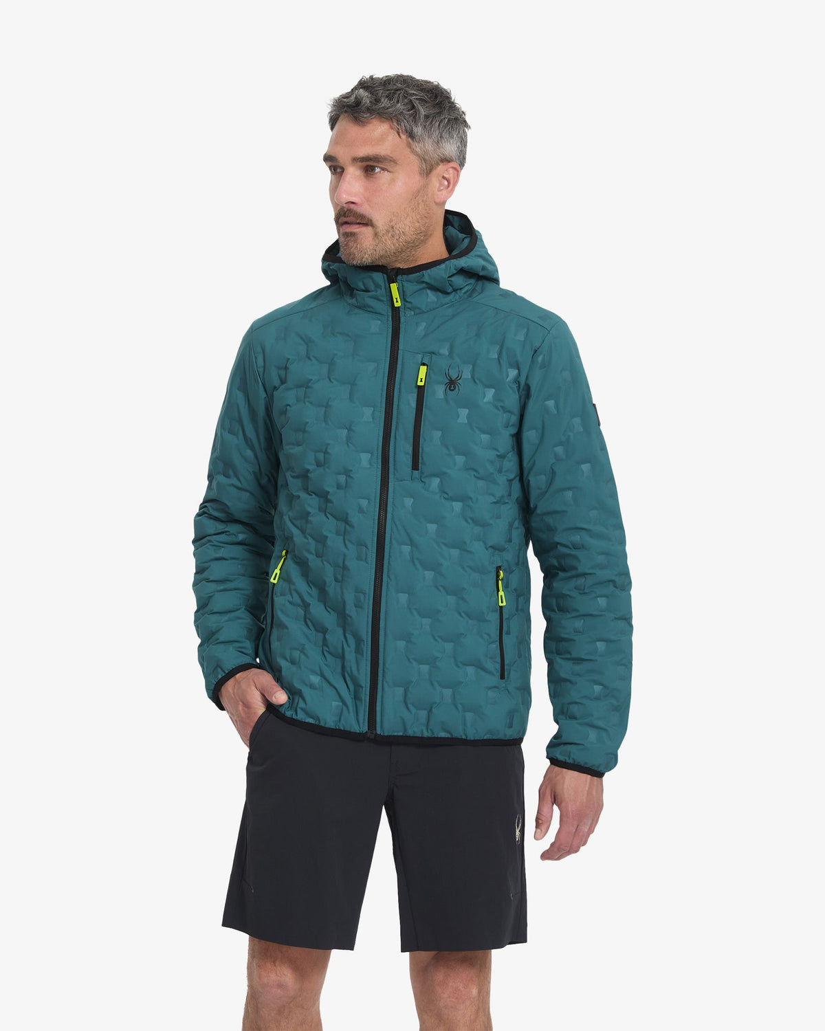 Men's Zenith Hooded Down Jacket - Petrol | Spyder Jackets