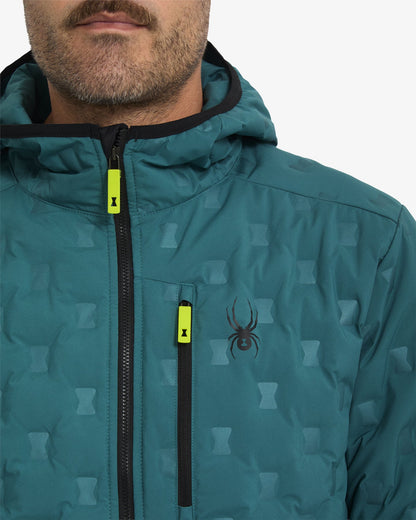 Men's Zenith Hooded Down Jacket - Petrol | Spyder Jackets