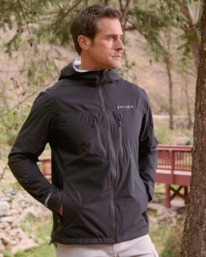 Men's Overcast Rain Jacket - Black | Spyder Jackets