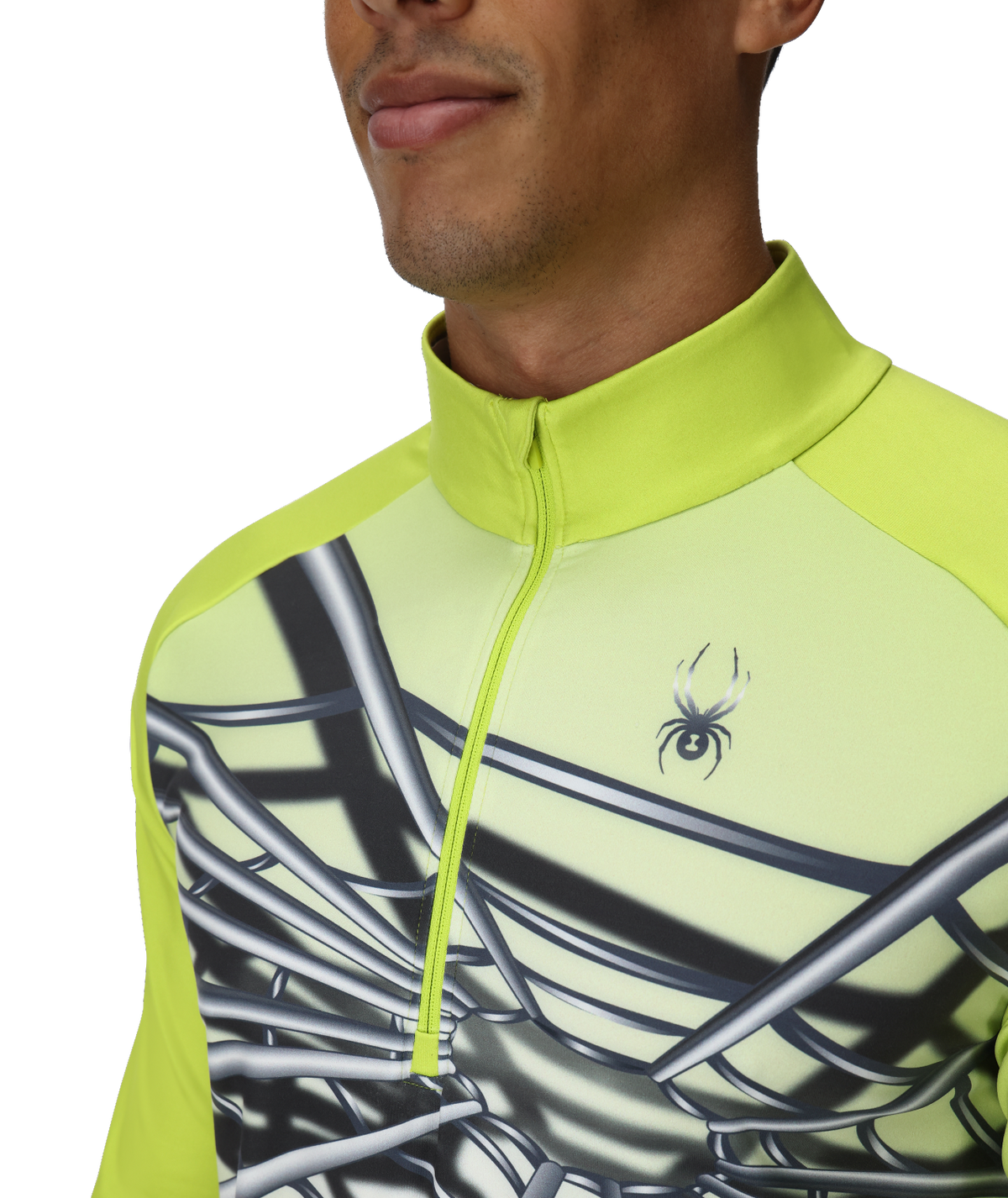 Men's Legacy Half Zip T-Neck - Lime | Spyder Midlayers|Baselayers