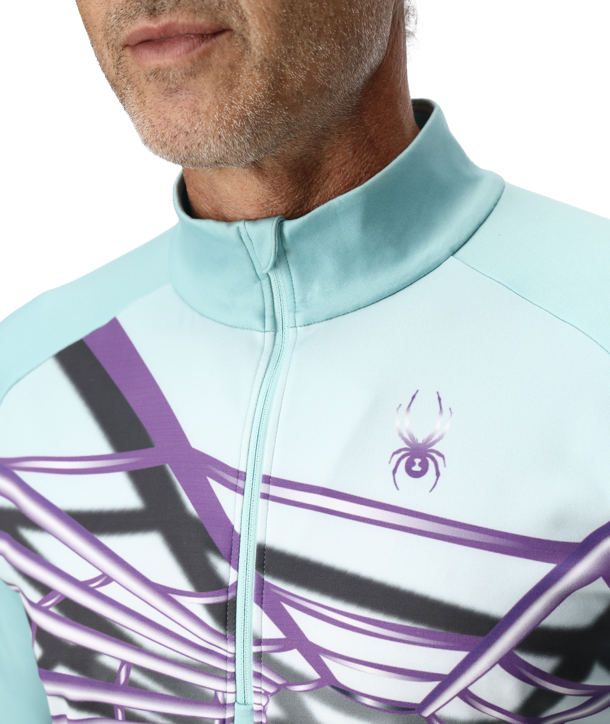 Men's Legacy Half Zip T-Neck - Glacier Blue | Spyder Midlayers|Baselayers