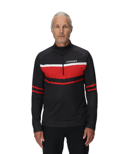 Men's Legacy Half Zip T-Neck - Black | Spyder Midlayers|Baselayers