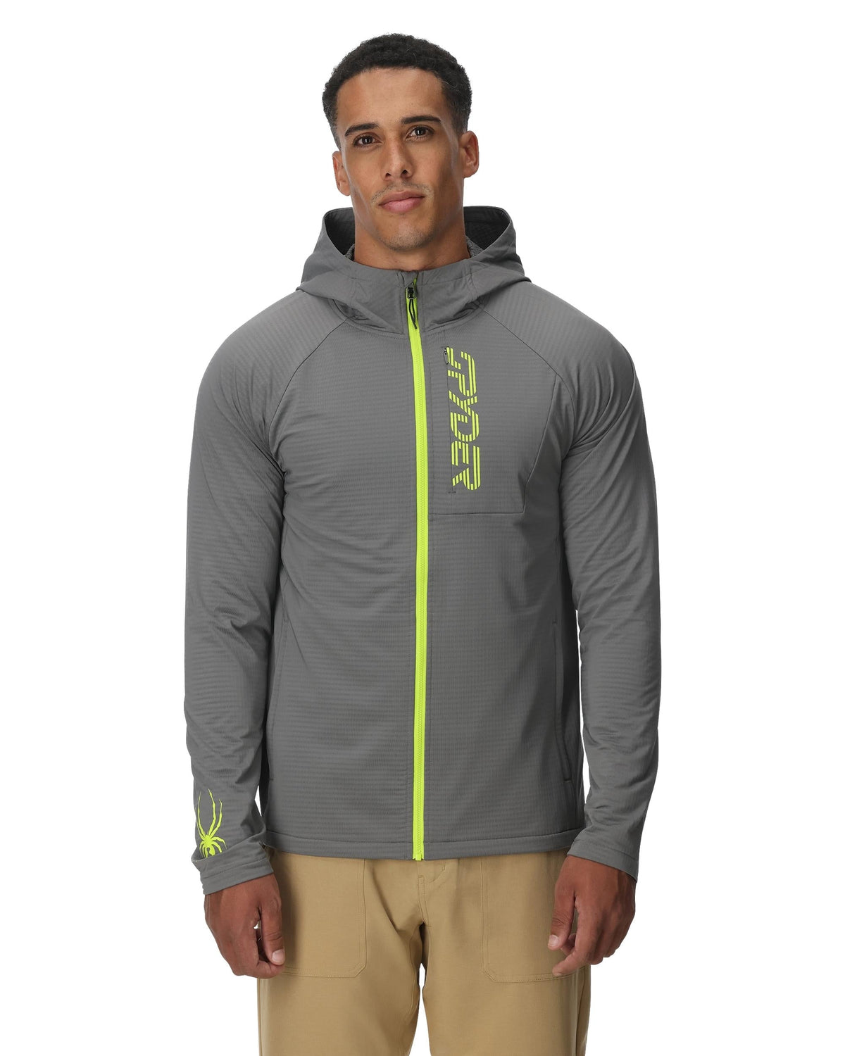 Men's GridWeb™ Fleece Hoodie - Storm | Spyder Midlayers