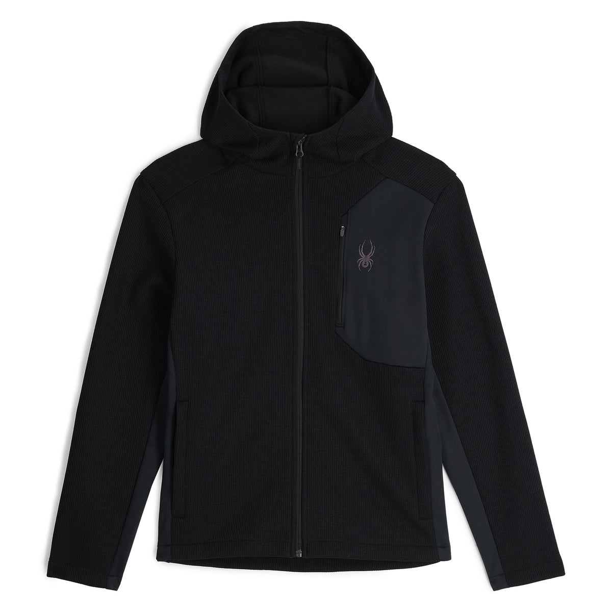 Mens Bandit Hooded Fleece Jacket - Black | Spyder Midlayers